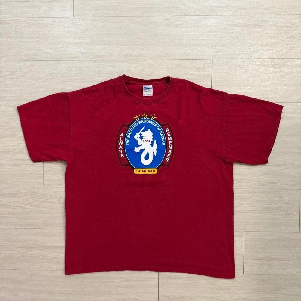 Always Remember The Battling Bastards Red Short Sleeve Shirt Mens Size XL